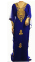 Royal Blue Embroidered Georgette Stitched Islamic Kaftan