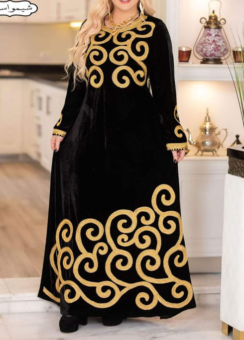 Velvet Moroccan Dubai Kaftans Farasha Abaya Dress Very Fancy Long Gown Aari Wedding Dress