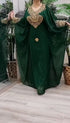Dark Green Georgette Kaftan with Green Stone and Zari Emboidery