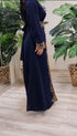 Navy Blue Georgette Beads and Stone Work Kaftan