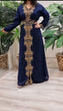 Navy Blue Georgette Beads and Stone Work Kaftan