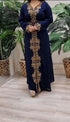 Navy Blue Georgette Beads and Stone Work Kaftan