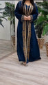 Blue Georgette Beads and Zari Work Wedding Kaftan Dress