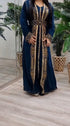 Blue Georgette Beads and Zari Work Wedding Kaftan Dress