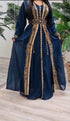 Blue Georgette Beads and Zari Work Wedding Kaftan Dress