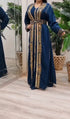 Blue Georgette Beads and Zari Work Wedding Kaftan Dress