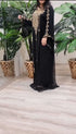 Black Georgette Kaftan Dress with Gold Handwork Embroidery