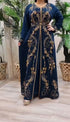 Kaftan Dress in Navy Georgette Embroidered