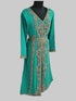 Sea Green color luxurious Full Sleeves Handmade Moroccan Kaftan.