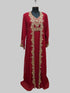 Maroon color luxurious Full Sleeves Handmade Two-Piece Jacket Style Moroccan Kaftan.