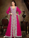 Magenta Gown Style Kaftan Dress With Embroidery
