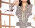 Off-White color luxurious Handmade Moroccan Kaftan with hijjab