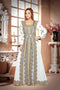White color luxurious Handmade Moroccan Kaftan with hijjab
