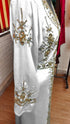 White inner light gold color luxurious Full Sleeves Handmade Moroccan Kaftan.