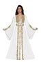 Off-White & white color luxurious Handmade Moroccan Kaftan with hijab