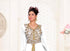 Off-White & White color luxurious Handmade Moroccan Kaftan with hijjab