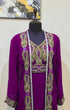 Wine color luxurious Full Sleeves Handmade Two Piece Jacket Style Moroccan Kaftan.