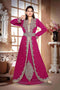 Wine color luxurious Handmade Moroccan Kaftan with hijjab