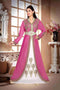 Pink and White Georgette Zari Work Kaftan