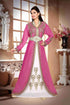 Pink and White Georgette Zari Work Kaftan