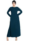 PLAIN DARK TEAL KASHIBO A-LINE ABAYA
