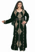 Black color luxurious Full Sleeves Handmade Moroccan Kaftan Style Embroidered zari work hijab