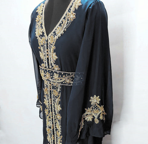 Black Moroccan Party Wear Kaftan for Women