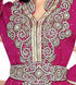 Wine color luxurious Handmade Moroccan Kaftan with hijjab
