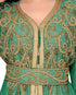 Green & White color luxurious Full Sleeves Handmade Moroccan Kaftan .