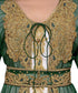 Dark Green & white color luxurious Handmade Moroccan Kaftan with hijab