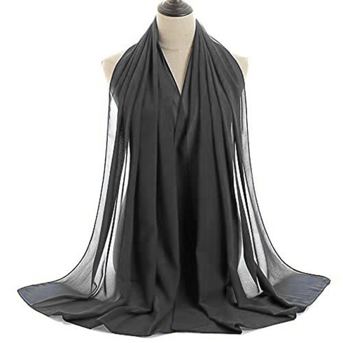 Grey embroidered georgette islamic-kaftans With Sun-proof hijab.