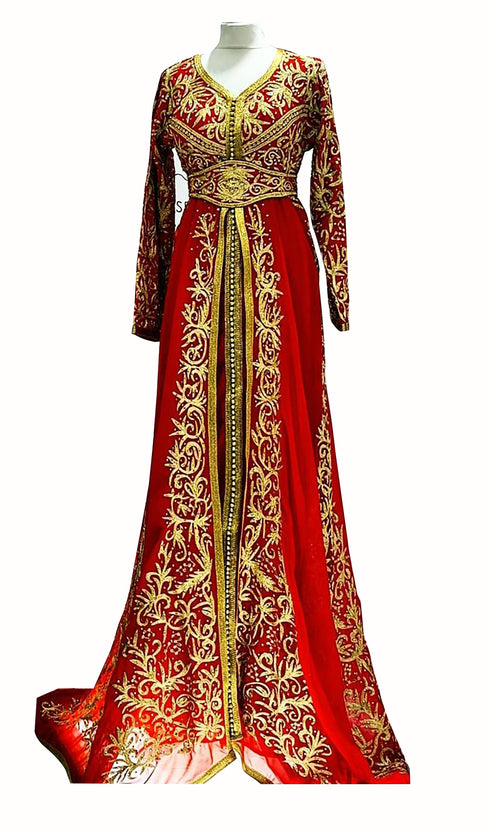 Burgundy Wedding Moroccan Dubai Kaftans Formal Women Dress Very Fancy Long White Gown Dresses