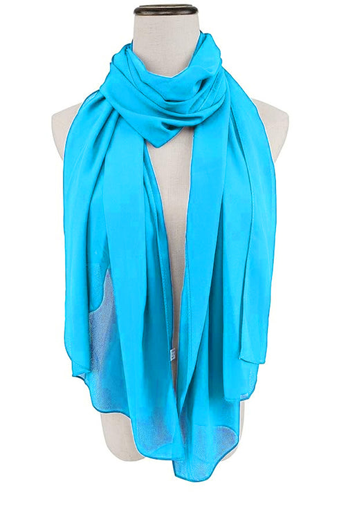 Cyan embroidered georgette Islamic kaftans with hijab