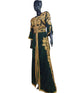 GREEN ZARI WORK STONES & BEADS EMBELLISH GEORGETTE ISLAMIC STYLE ARABIAN MAXI PARTYWEAR KAFTAN