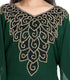 green georgette moroccan islamic dubai kaftan farasha zari and stone work dress