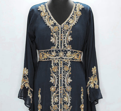 Black Moroccan Party Wear Kaftan for Women