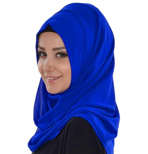 Royal-Blue color luxurious Full Sleeves Handmade Moroccan Kaftan with hijab