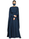 Teal princes abaya dress in dual layer