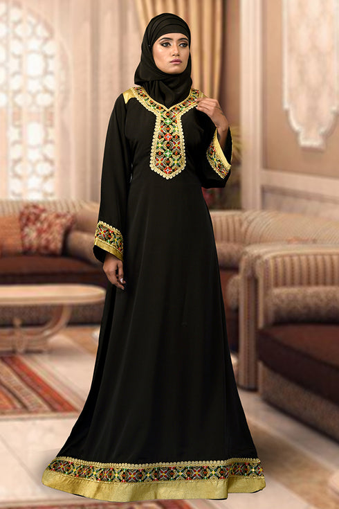 Modest black maxi dress abaya