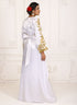 White Silk Gold Resham Embroidered Kaftan Dress