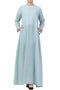 Sky-blue basic a line abaya with side pockets