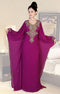 Wine Georgette Embroidered Stone Work Kaftan