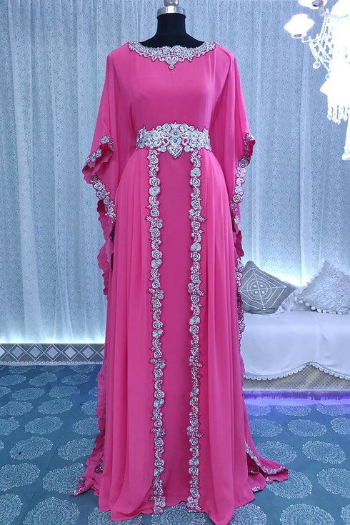Pink designer takchita kaftan