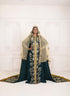 Bottle green good looking wedding hand beaded long sleeve maxi arabic moroccan islamic designer takchita kaftan