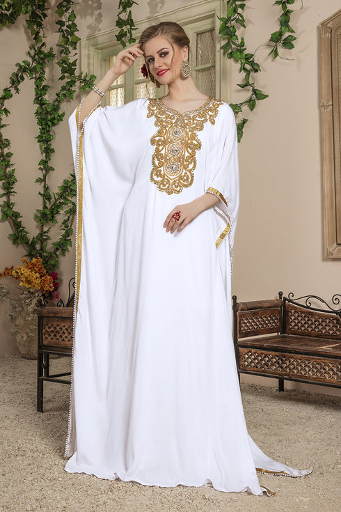 White partywear designer kaftan