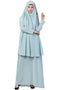 Sky-blue two pieces jilbab set| abyaya and khimar hijab combo