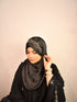 Black luxury bridal wedding wear hijab scarf with handwork