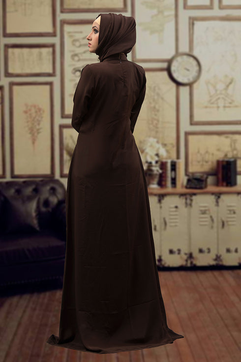Brown and Beige Trendy Abaya