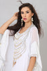Grand White Designer Kaftan with Silver Shell & Cowrie Embellishment | Luxury Beach Wedding Wear