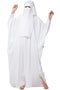 White two pieces set of white kaftan abaya and niqab in firdaus fabric